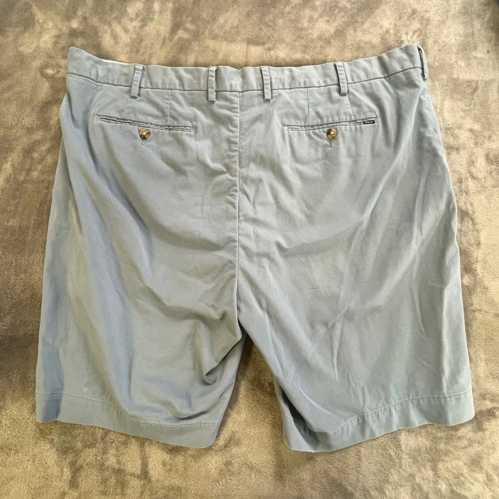 Polo‎ Ralph Lauren Chino Shorts Mens 44 Blue Stretch Classic Fit Flat Front